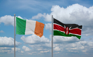 Kenya and Ireland flags, country relationship concept