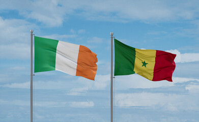 Senegal and Ireland flags, country relationship concept