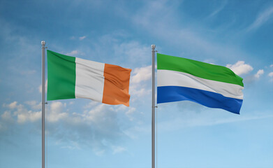 Sierra Leone and Ireland flags, country relationship concept