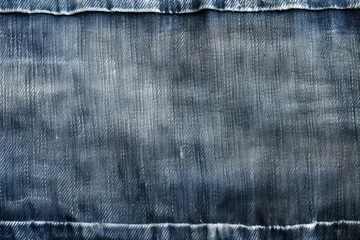Fotobehang Faded denim texture with stitch details © Jelena
