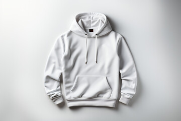 White casual hoodie isolated on white background. 