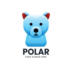 Polar bear gradient colorful logo vector icon illustration