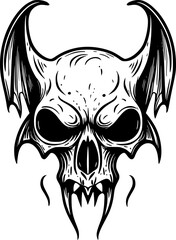 skull bat cartoon