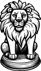 lion statue cartoon