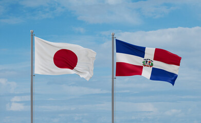 Belgium and Japan flags, country relationship concept