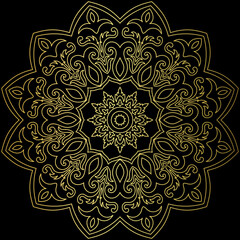Golden mandala.Mandala de lujo .color dorado