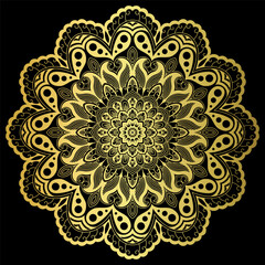 Golden mandala.Mandala de lujo .color dorado