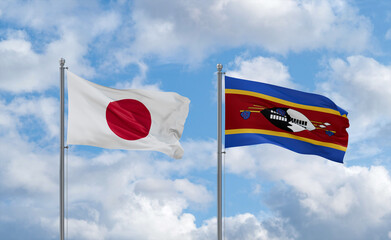 Eswatini and Japan flags, country relationship concept