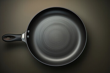 an empty frying pan on kitchen table