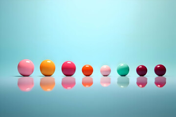 Photo of sweets lined up in a row minimalism. High quality