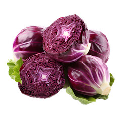 red cabbage isolated on white background,  isolated on Transparent Background, png