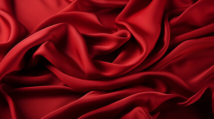 Abstract wallpaper with red silk fabric. Illustration, background.