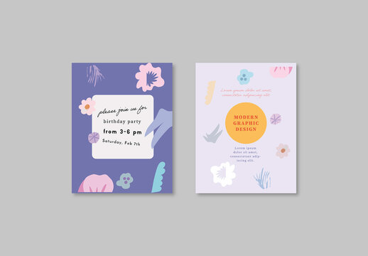 Abstract Creative Floral Posters Layout