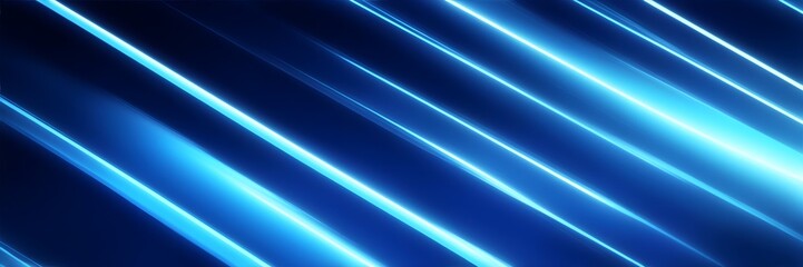 Abstract background with rays. Glowing diagonal lines on blue background banner. - obrazy, fototapety, plakaty