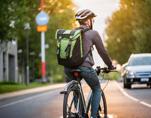 都市を駆ける：バックパックとロードバイクでの通勤