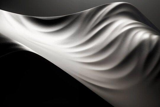 シルバーメタリック調の白と黒の抽象的なモダン壁紙