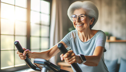 Obraz premium Active and Ageless: A Retired Woman's Fitness Journey