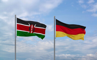 Germany and Kenya flags, country relationship concept