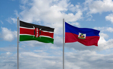 Haiti and Kenya flags, country relationship concept