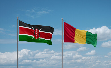 Guinea and Kenya flags, country relationship concept