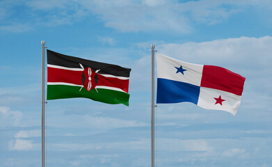 Panama and Kenya flags, country relationship concept