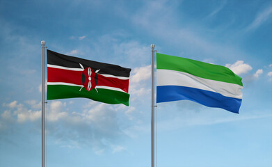 Sierra Leone and Kenya flags, country relationship concept