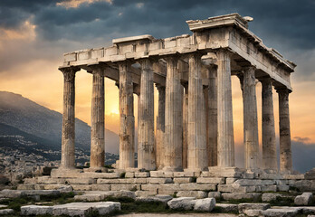 Obraz premium Perpetual beauty of an ancient Greece, untouched by time.