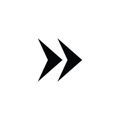black arrow icon transparant backgorund flat design two pointed arrow right direction symbol