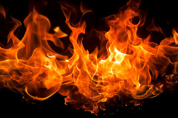 Fototapeta premium orange flames in the dark