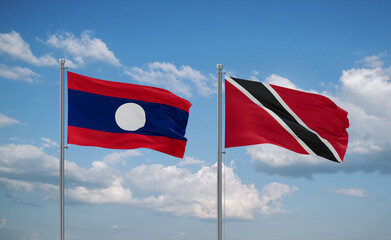 Trinidad and Tobago and Laos flags, country relationship concept