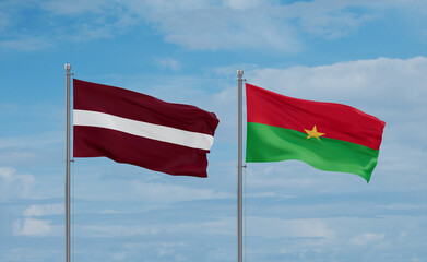 Burkina Faso and Latvia flags, country relationship concept