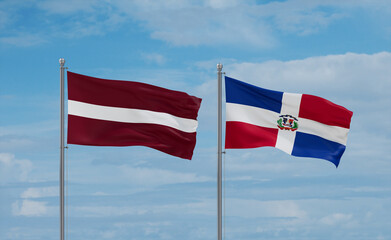 Belgium and Latvia flags, country relationship concept
