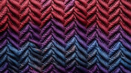 a macro close-up image of a knitted pattern texture, different colors and hues, filling the frame. Idea for a sweater or a scarf