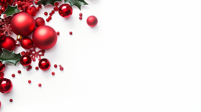 Beautiful Christmas background with white empty copy space for text or additional images