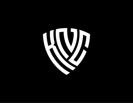 KNC creative letter shield logo design vector icon illustration
