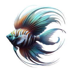 Angelfish Illustration  Art With a Transparent Background Generative AI