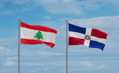 Belgium and Lebanon flags, country relationship concept