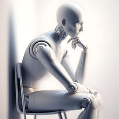 Obraz na płótnie Canvas thinking AI humanoid robot