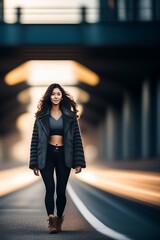 Obraz premium woman walking on the street