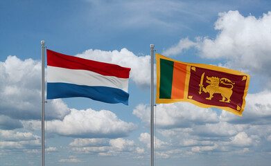 Sri Lanka and Luxembourg flags, country relationship concept