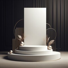  Podium for cosmetic product display abstract background pedestal for social media post