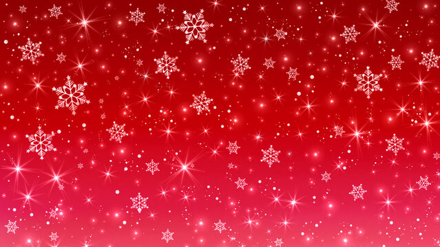 クリスマスイメージ背景素材　キラキラ　雪の結晶　16:9