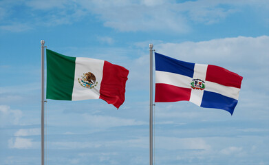 Belgium and Mexico flags, country relationship concept