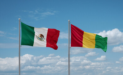 Guinea and Mexico flags, country relationship concept
