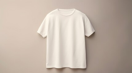 White T-shirt on a solid color background. Mock up. Blank for creating promotional products with prints and logo