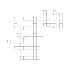 Blank crossword puzzle grid, empty template squares to fill in for riddle, educational or leisure game, ready to be used for making any word puzzle
