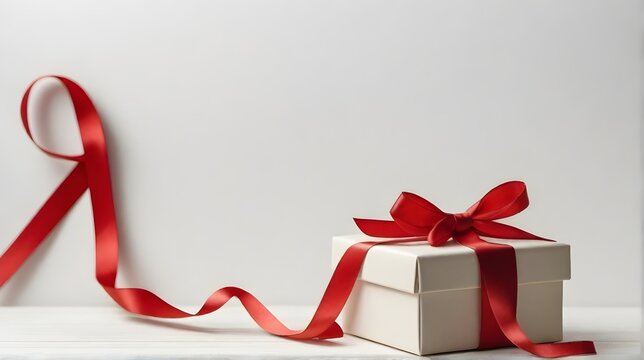 Gift box with ribbon, Cover image with gift box, Generative AI