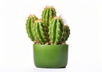 Small plant in pot succulents or cactus isolated on white isolated background front view