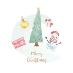 christmas card with christmas tree