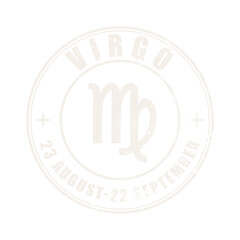 Virgo Zodiak sign, logo, printable art for t-shirt, black destressed texture logotype for web, mobile apps and ui. Astrology, zodiak , esoteric,  constellation logo for print Collection of symbols 